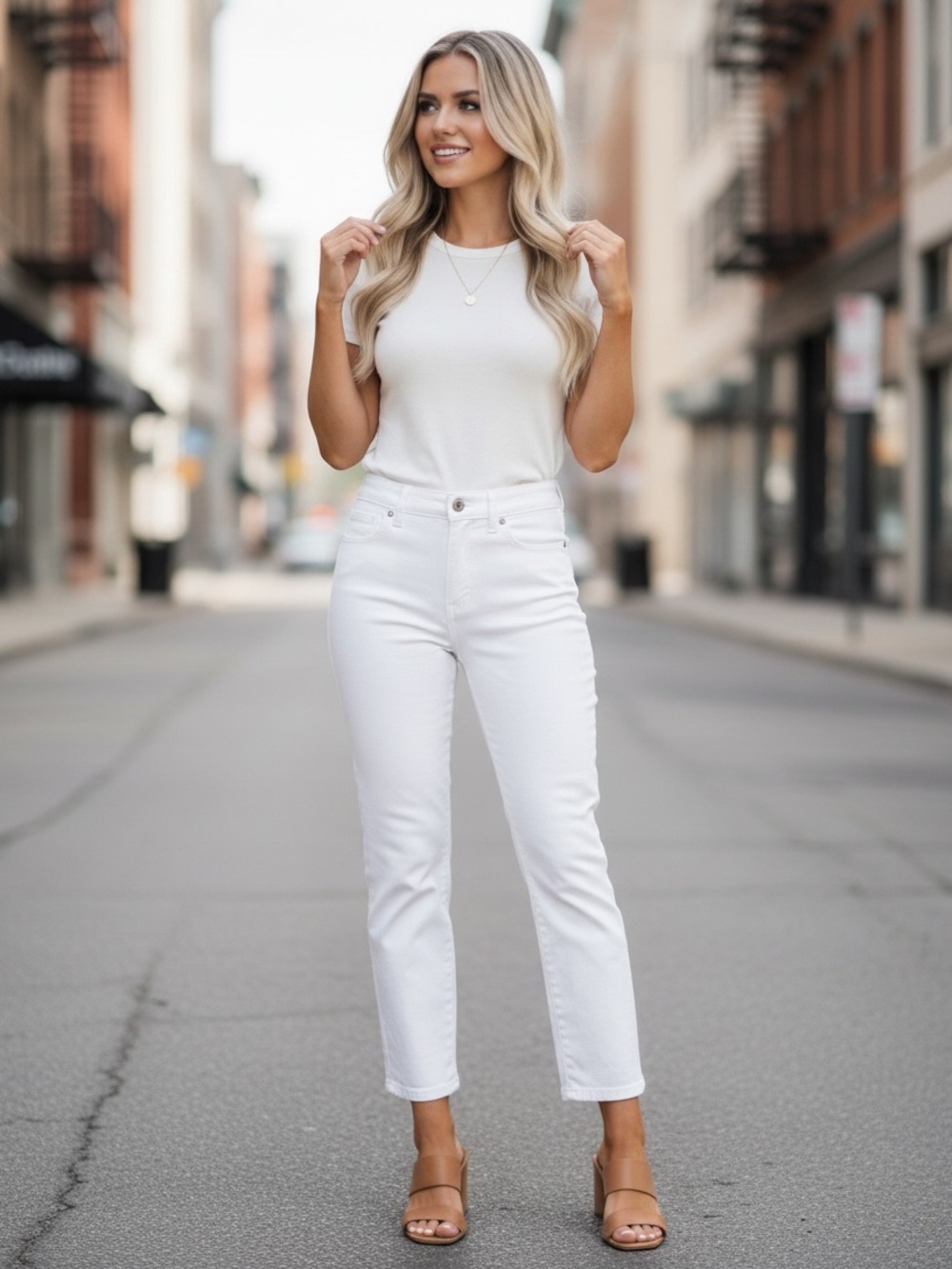 Eddie Bauer high rise crop jeans White voyager - Picture 2 of 6